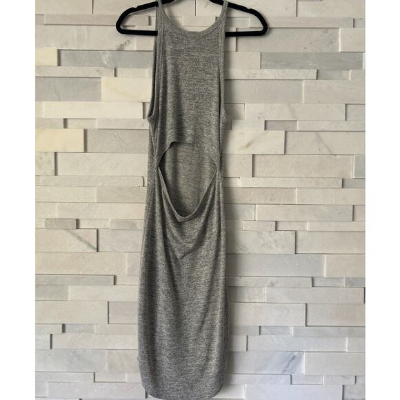 ARITZIA WILFRED FREE Peakaboo Back Yasmin Bodycon Heather Light Grey Dress S - Picture 4 of 7